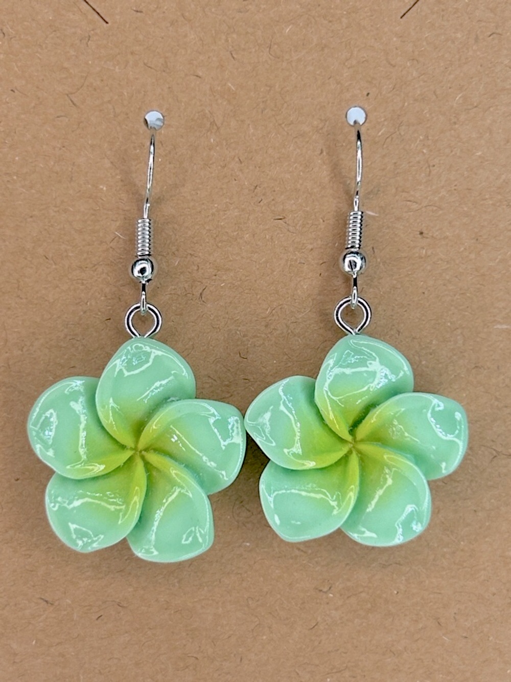 Glossy Five Petals Small Flowers Summer Resin Dangle Earrings Fashion Jewelry